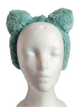 Faux Fur Headband Mint Green Cat Ears Buttery Soft Fluffy New